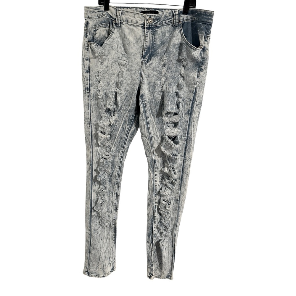 Ashley Stewart Acid Wash Distressed Jean - Size 16